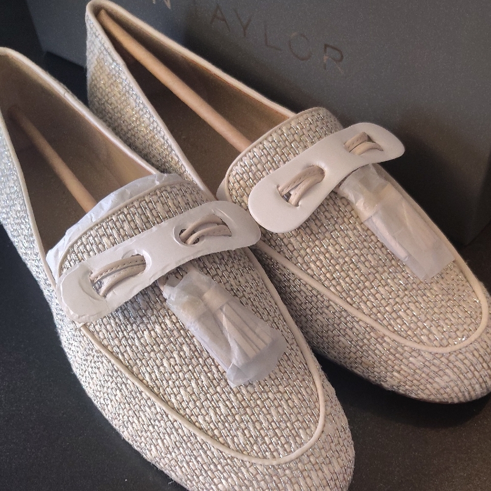 Ann Taylor Silver Embellished Loafers